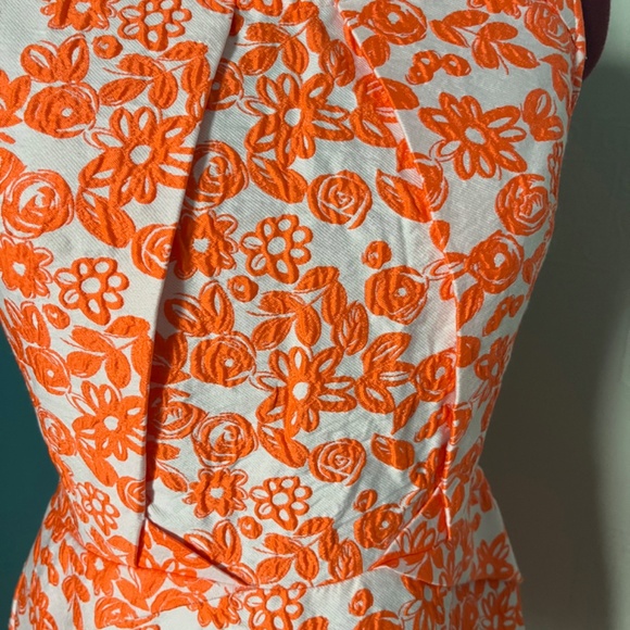 NWOT Betsey Johnson Neon Orange and White Floral Dress - Picture 2 of 10